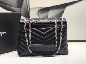 13 saint laurent loulou small chain bag in matelass y black for women 98in23cm ysl 494699dv7261000 9988