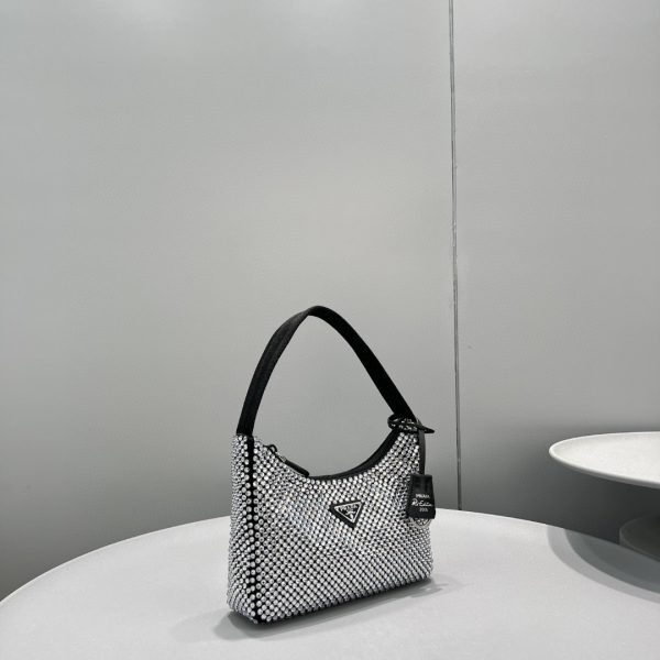 10 prada satin minibag with crystals silver for women womens bags 86in22cm 1bc515 2awl f0t7o v ooo 9988