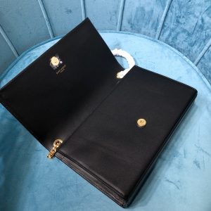 6 saint laurent kate medium chain bag with tassel in grain de poudre black for women 94in24cm ysl 354119bow0j1000 9988
