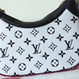 1 louis vuitton bagatelle monogram empreinte black white pink for women womens handbags shoulder and crossbody bags 22cm87in lv m46091 9988