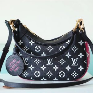 7 louis vuitton bagatelle monogram empreinte black white pink for women womens handbags shoulder and crossbody bags 22cm87in lv m46091 9988