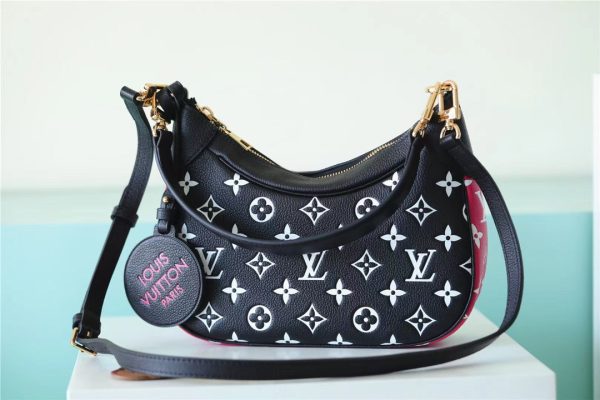 7 louis vuitton bagatelle monogram empreinte black white pink for women womens handbags shoulder and crossbody bags 22cm87in lv m46091 9988