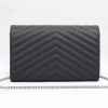 saint laurent cassandre matelass chain wallet in grain de poudre embossed black for women 88in23cm ysl 377828bow021000 9988