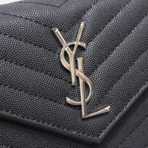 1 saint laurent cassandre matelass chain wallet in grain de poudre embossed black for women 88in23cm ysl 377828bow021000 9988