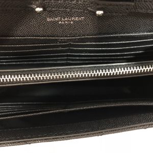 3 saint laurent cassandre matelass chain wallet in grain de poudre embossed black for women 88in23cm ysl 377828bow021000 9988