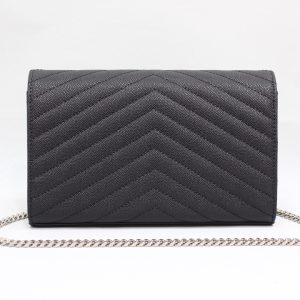 13 saint laurent cassandre matelass chain wallet in grain de poudre embossed black for women 88in23cm ysl 377828bow021000 9988