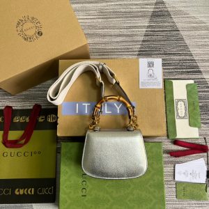 7 gucci bamboo 1947 mini top handle bag silver for women womens bags 67in17cm gg 9988