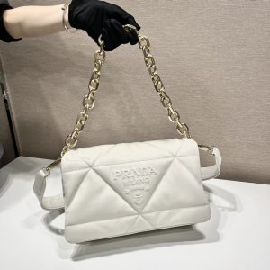 prada system nappa patchwork shoulder bag white for women womens bags 75in19cm 9988