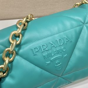 2 prada system nappa patchwork shoulder bag jade green for women womens bags 75in19cm 9988