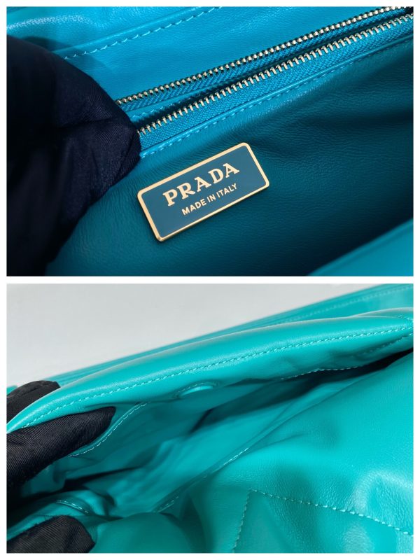 6 prada system nappa patchwork shoulder bag jade green for women womens bags 75in19cm 9988