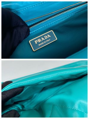 13 prada system nappa patchwork shoulder bag jade green for women womens bags 75in19cm 9988