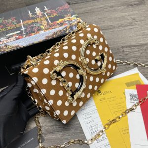 3-Dolce  Gabbana Dg Girls Crossbody Bag With Polka Dots Brown For Women 8.3In21cm Dg   9988