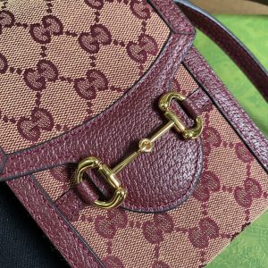 7 gucci horsebit 1955 mini bag beige and burgundy gg supreme canvas for women 67in17cm gg 625615f6b3g9865 9988