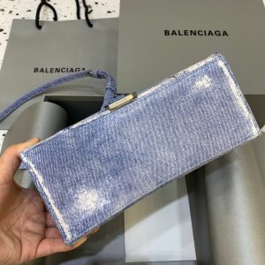 balenciaga hourglass small handbag in blue denim printed for women womens bags 9in23cm 5935462104w9064 9988