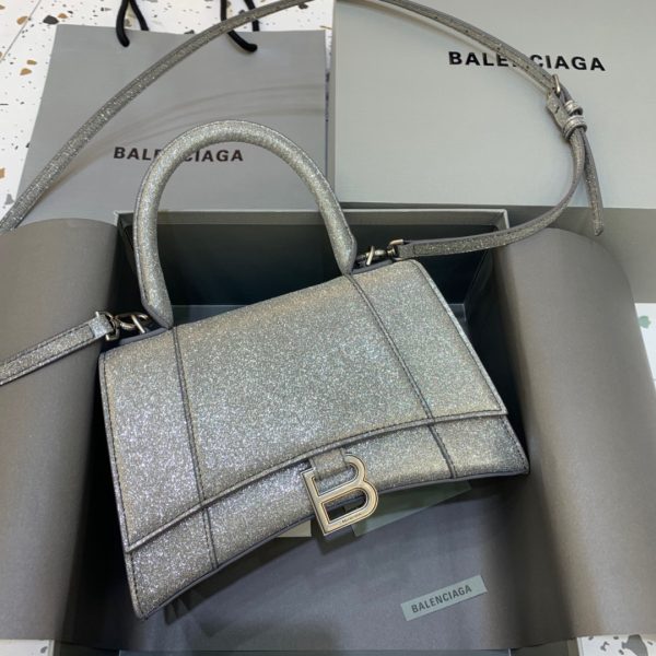 2 balenciaga hourglass small handbag in grey for women womens bags 9in23cm 9988