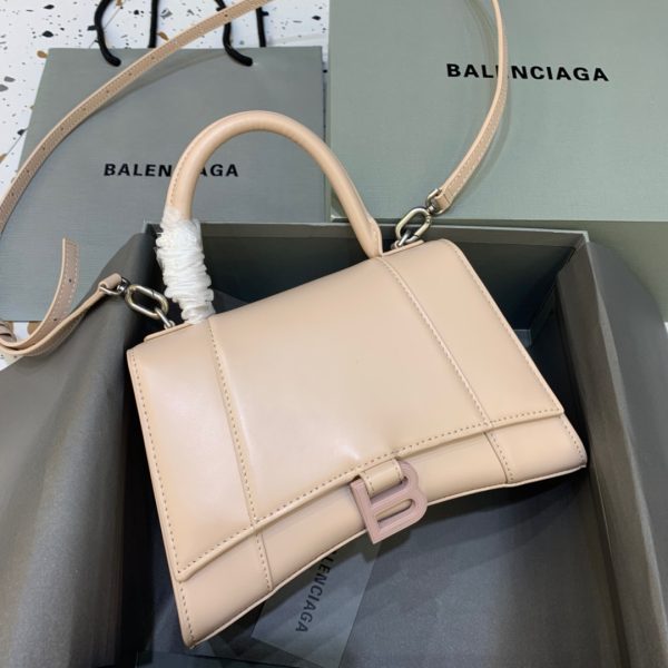 5 balenciaga hourglass small handbag in beige for women womens bags 9in23cm 9988