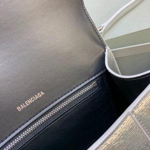 1 balenciaga hourglass small handbag in sliver for women womens bags 9in23cm 9988