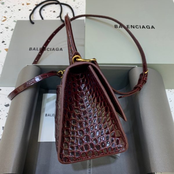 3 balenciaga hourglass small handbag in dark red for women womens bags 9in23cm 9988
