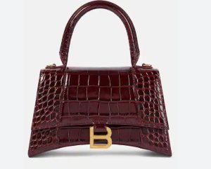 4 balenciaga hourglass small handbag in dark red for women womens bags 9in23cm 9988