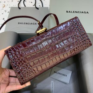 14 balenciaga hourglass small handbag in dark red for women womens bags 9in23cm 9988