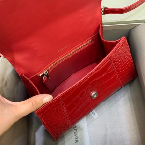 2-Balenciaga Hourglass Small Handbag In Red For Women Womens Bags 9In23cm   9988