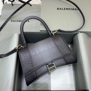 12 balenciaga hourglass small handbag in dark grey for women womens bags 9in23cm 5935462107u1309 9988