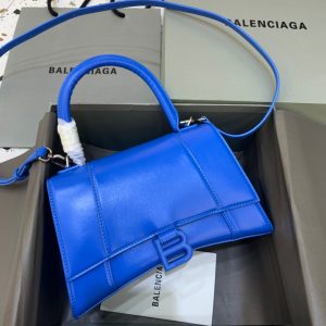 2-Balenciaga Hourglass Small Handbag In Dark Blue For Women Womens Bags boss 9In23cm   9988