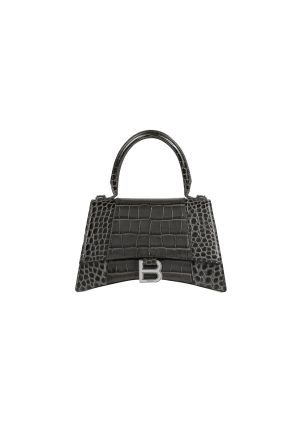 4 balenciaga hourglass small handbag in dark grey for women womens Turnlock bags 9in23cm 5935461lr6y1309 9988