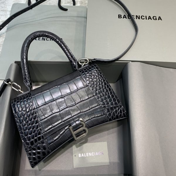 14 balenciaga hourglass small handbag in dark grey for women womens Turnlock bags 9in23cm 5935461lr6y1309 9988