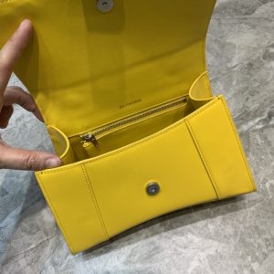 balenciaga hourglass small handbag in yellow for women womens Turnlock bags 9in23cm 9988