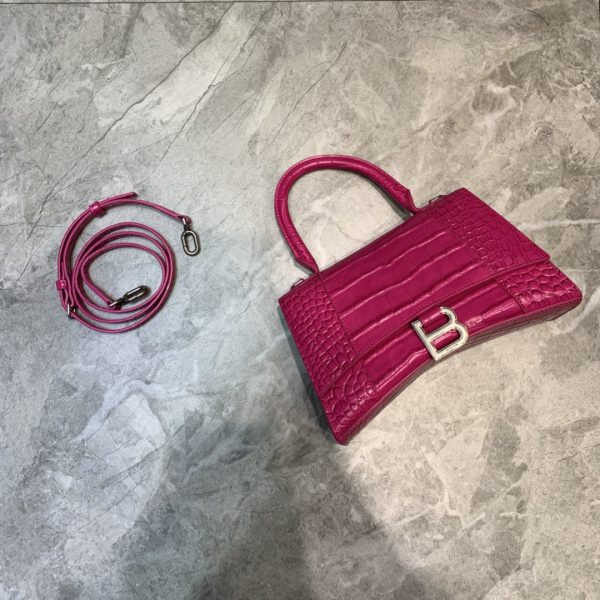 balenciaga hourglass small handbag in dark pink for women womens burch bags 9in23cm 9988