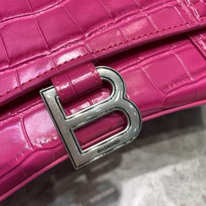 2 balenciaga hourglass small handbag in dark pink for women womens burch bags 9in23cm 9988