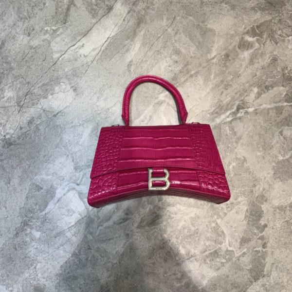 3 balenciaga hourglass small handbag in dark pink for women womens burch bags 9in23cm 9988