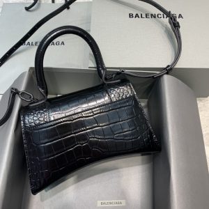 6 balenciaga hourglass small handbag in black for women womens bags 9in23cm 9988