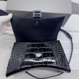 12 balenciaga hourglass small handbag in black for women womens bags 9in23cm 9988