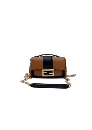 4 fendi baguette chain brown and black bag for woman 19cm75in 9988