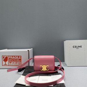 1 celine teen triomphe bag pink for women 7in19cm 9988