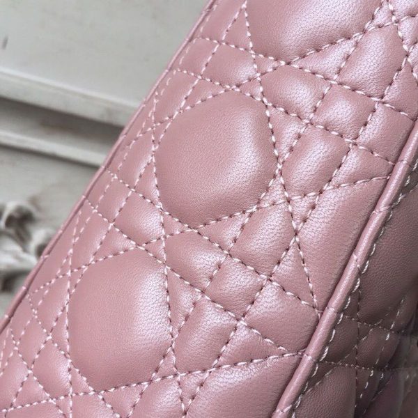 8 christian dior medium lady dior bag dusty pink silver hardware for women 20cm8in cd 9988