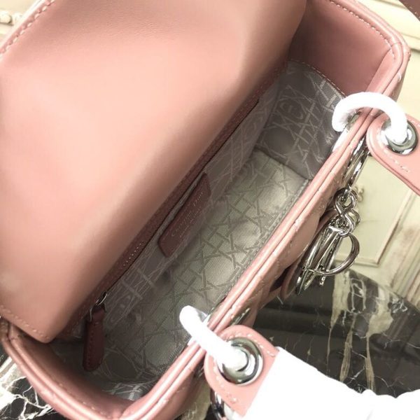 10 christian dior medium lady dior bag dusty pink silver hardware for women 20cm8in cd 9988