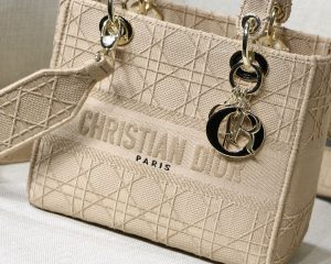 2 christian dior medium lady dior bag gold toned hardware beige for women 95in24cm cd 9988