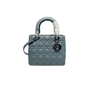 4 christian dior medium lady dior Clutch bag silver hardware cloud blue for women 95in24cm cd 9988