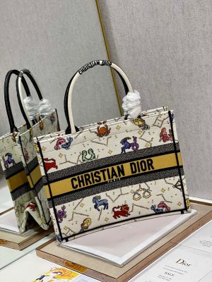 christian dior medium dior book tote white multicolor for women womens handbags 14in36cm cd 9988
