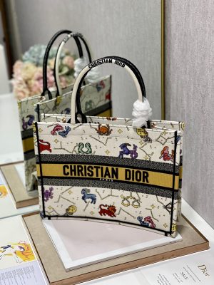 10 christian dior medium dior book tote white multicolor for women womens handbags 14in36cm cd 9988