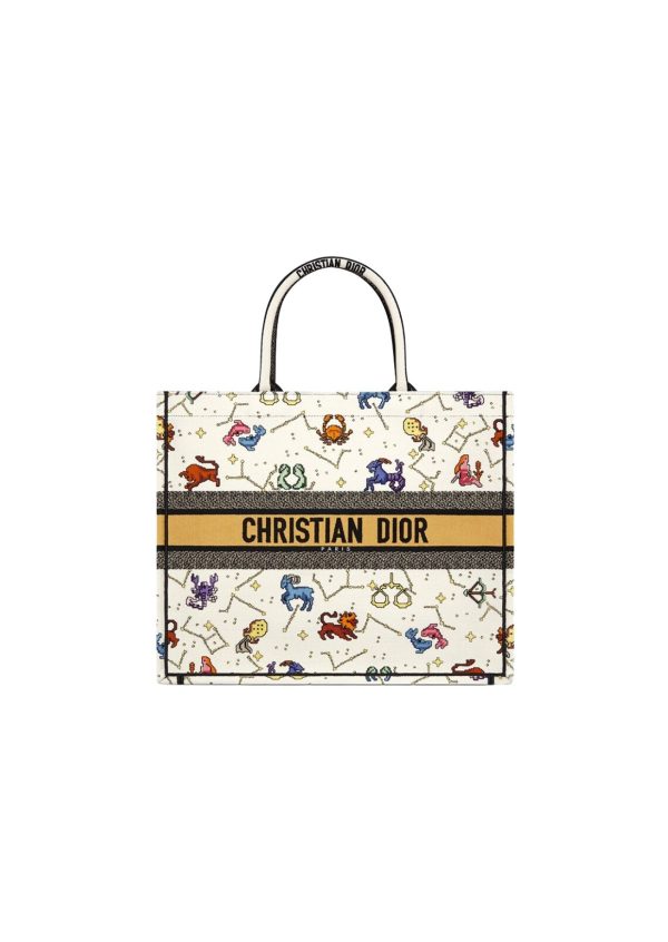 11 christian dior medium dior book tote white multicolor for women womens handbags 14in36cm cd 9988