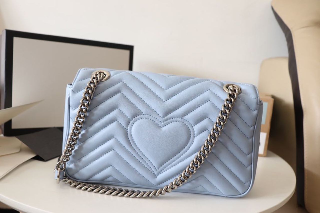 1 gucci gg marmont small matelass shoulder bag blue sky for women 10in26cm gg 443497 9988