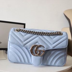 5 gucci gg marmont small matelass shoulder bag blue sky for women 10in26cm gg 443497 9988