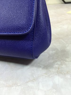 dolce gabbana medium sicily handbag in dauphine dark blue for women 102in26cm dg 9988