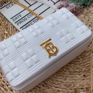 3-Burberry Quilted Medium Lola Bag Monogram White For Women Womens Bags 11In28cm 80211061   9988