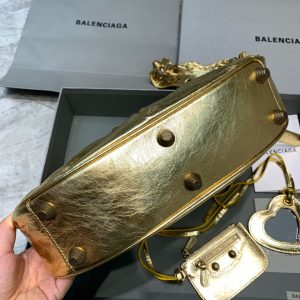 1-Balenciaga Le Cagole Xs Shoulder Bag In Gold For Women Womens Bags 13In33cm   9988