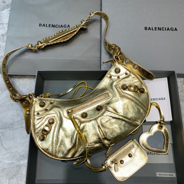 11 balenciaga le cagole xs shoulder bag in gold for women womens bags chain 13in33cm 9988